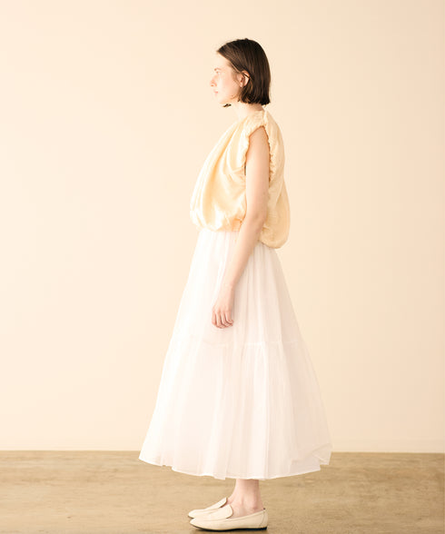 viscose satin balloon blouse